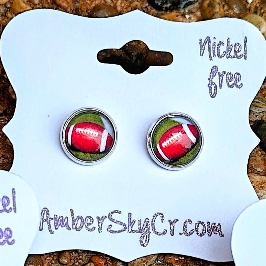Football- 10mm Stud Earrings (Copy)