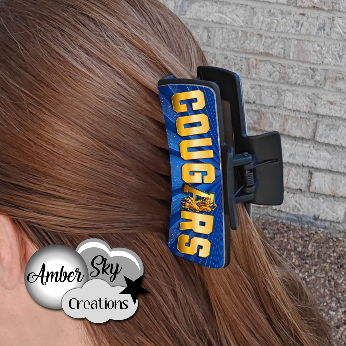 Cougars- Hair Claw Clip 4"
