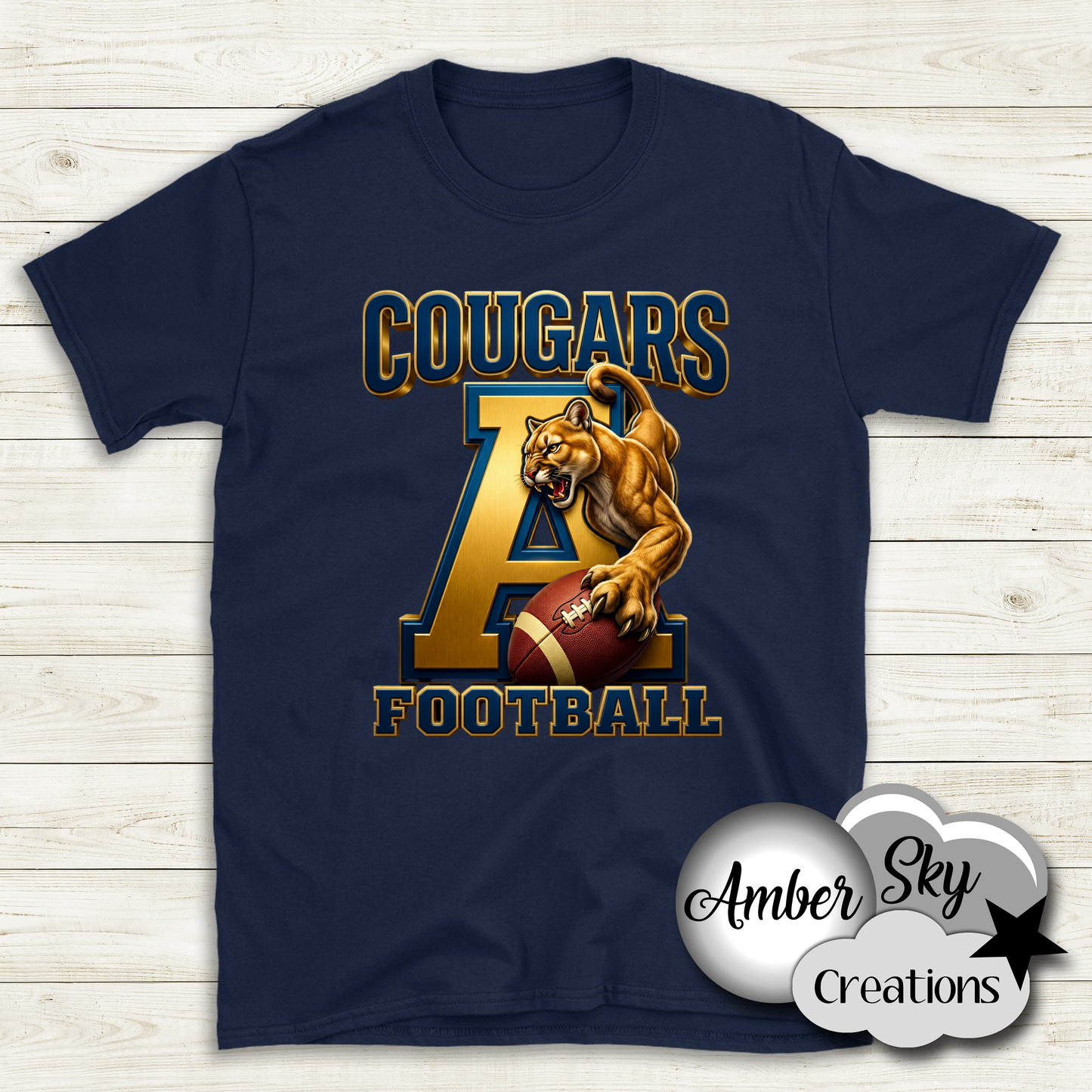 T-Shirt - Cougars Football Design - NAVY