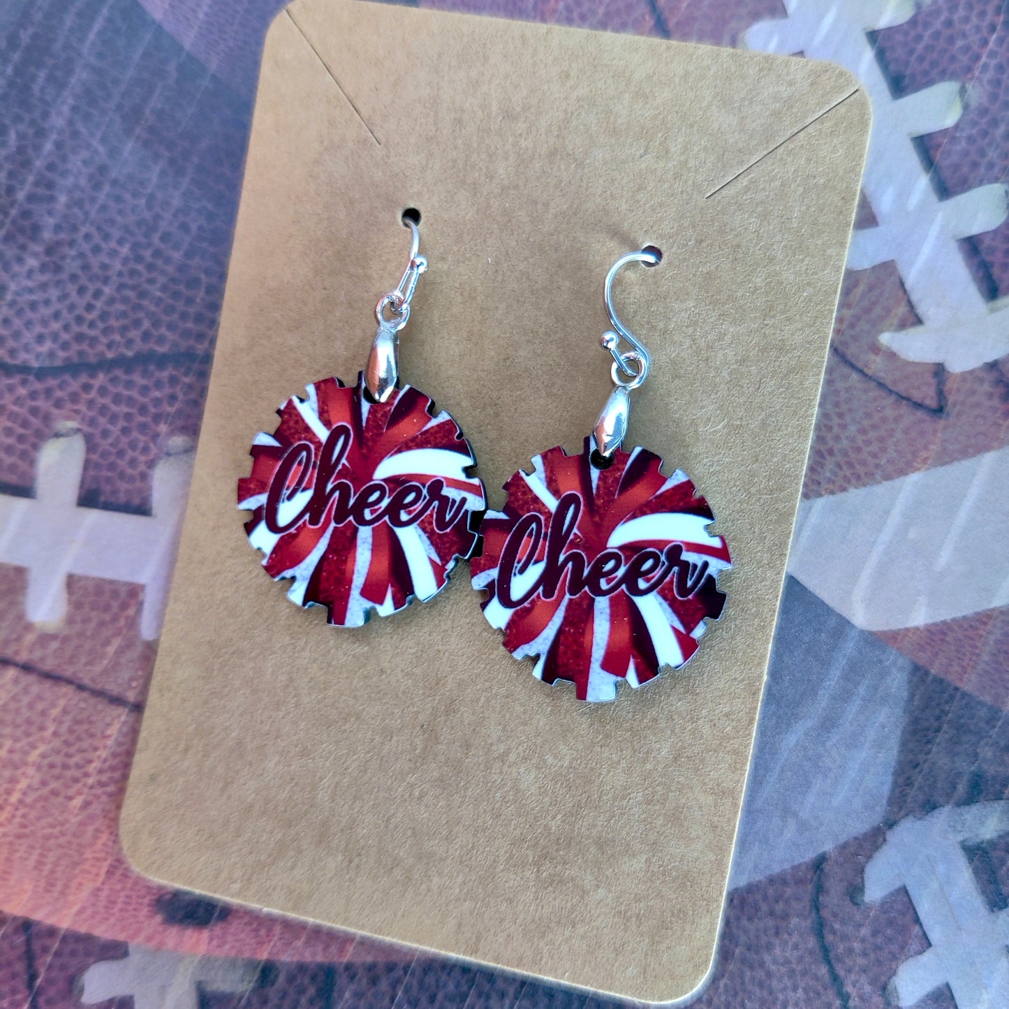 Vikings - Cheer Pom Pom Earrings - Custom Order