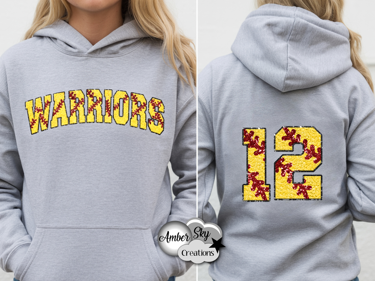 Warriors - Chenille Softball Design