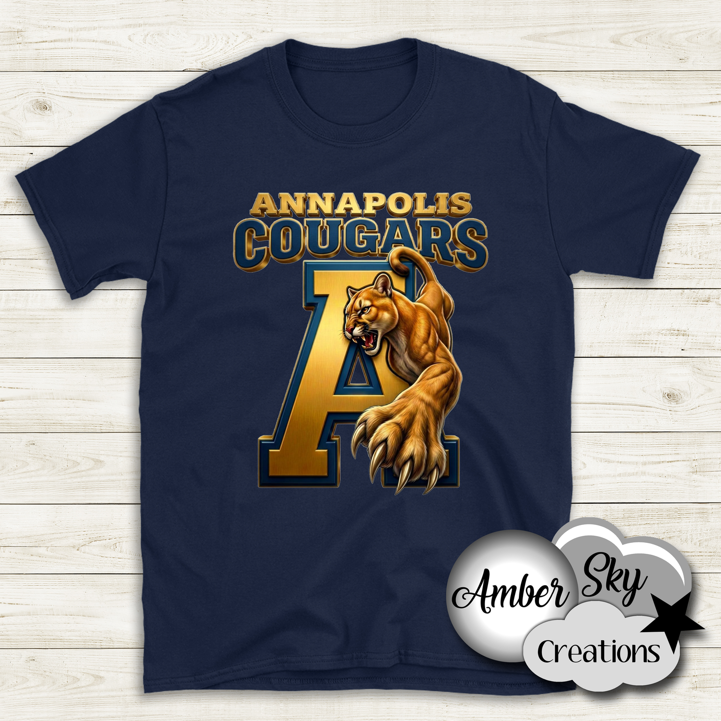 T-Shirt - Cougars Design - NAVY