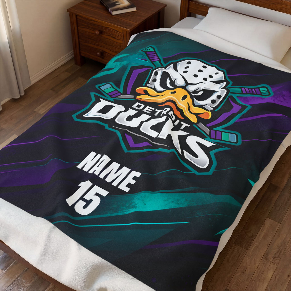 Detroit Ducks Plush Blanket - Personalize with Name
