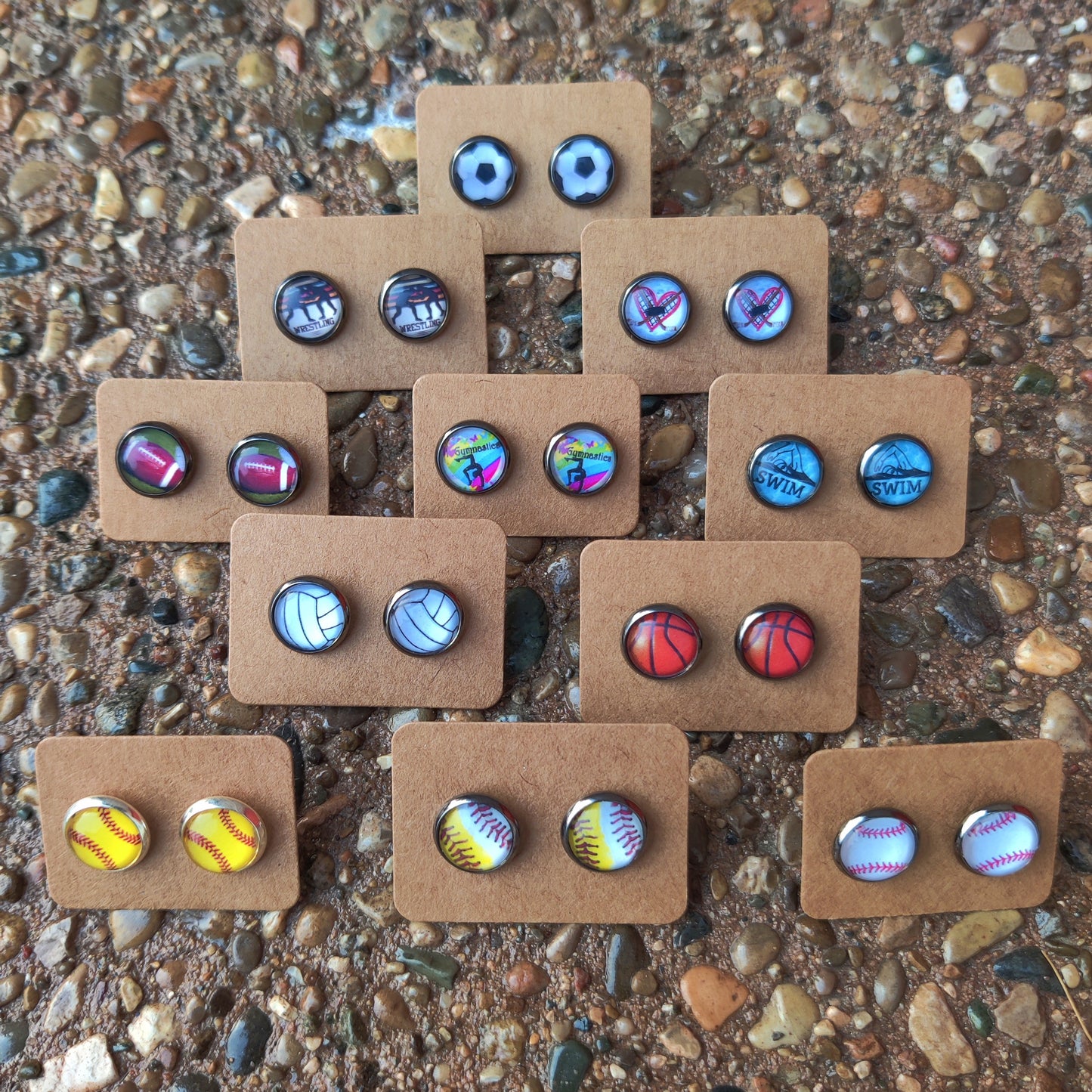 Stud Earrings 10mm - Pick Your Sport