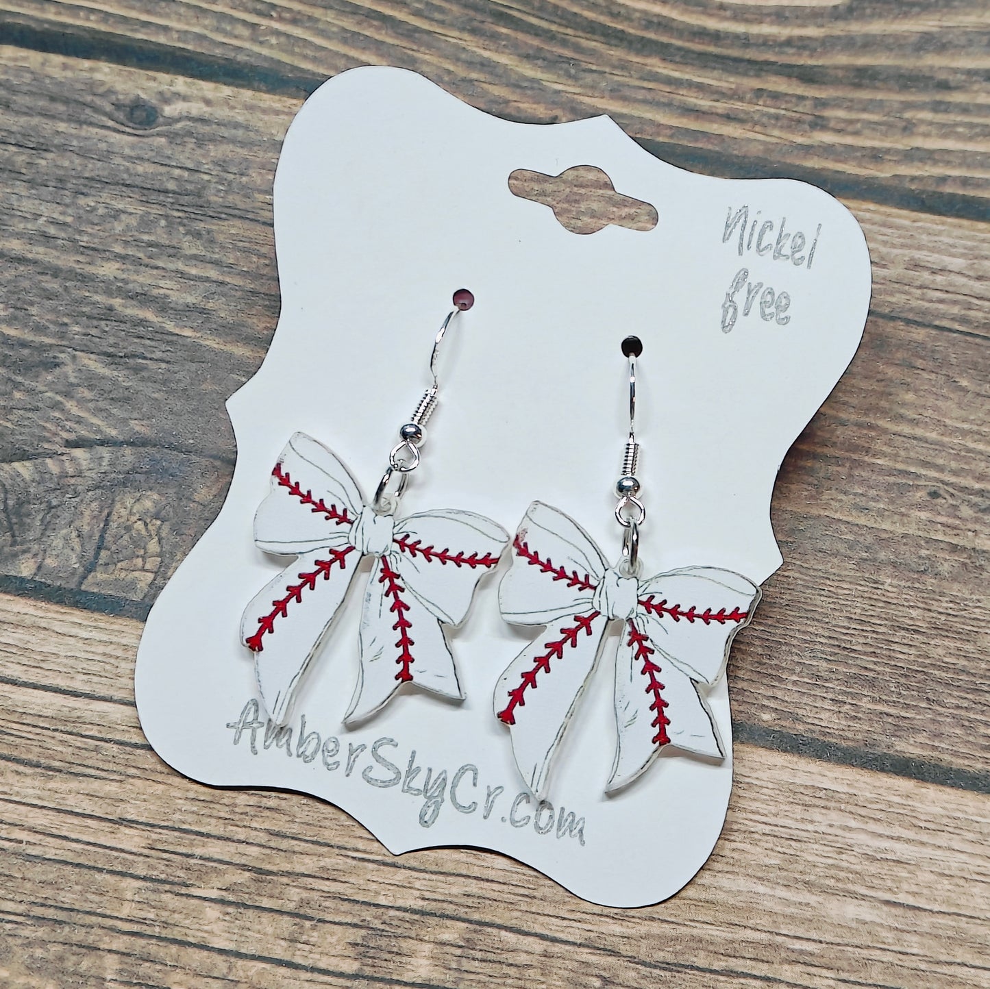 Earrings - Baseball - Bow