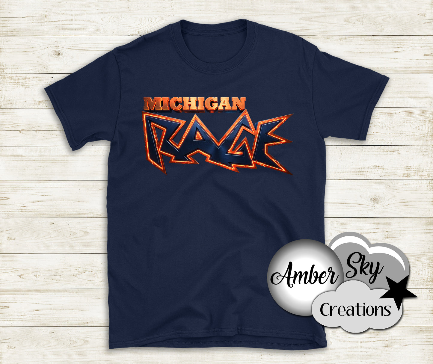 T-Shirt - Navy - Rage Design 4