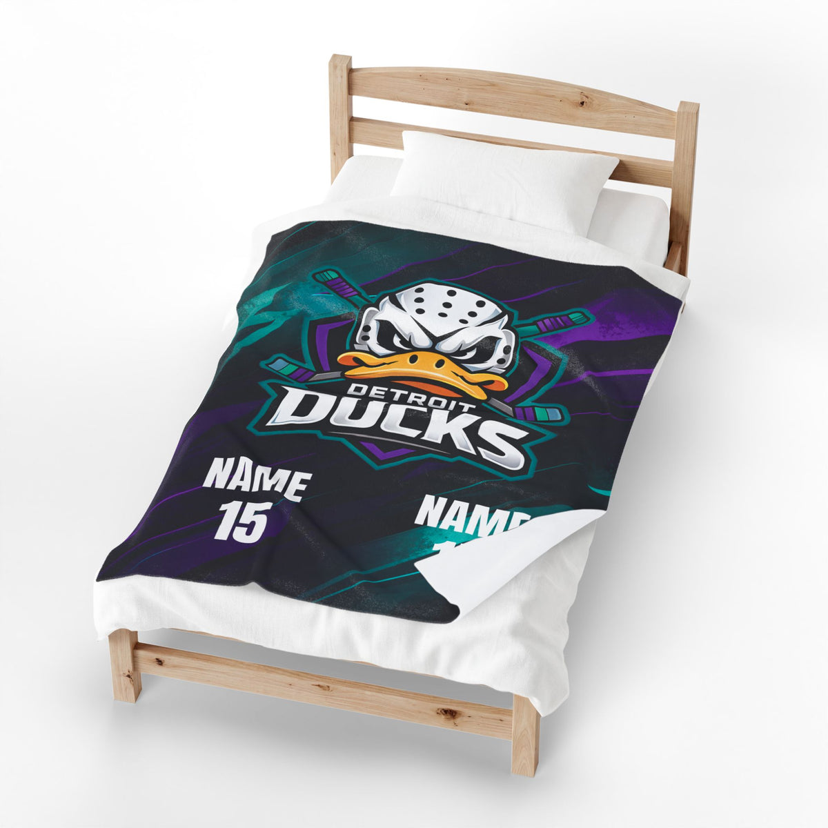 Detroit Ducks Plush Blanket - Personalize with 2 names