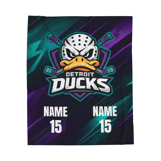 Detroit Ducks Plush Blanket - Personalize with 2 names