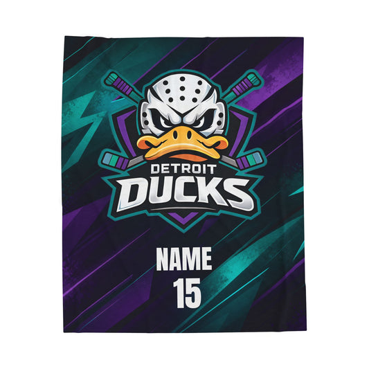 Detroit Ducks Plush Blanket - Personalize with Name