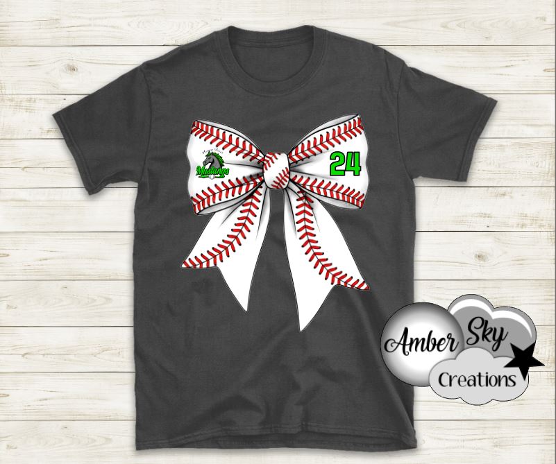 T-Shirt - Baseball Bow Custom Design