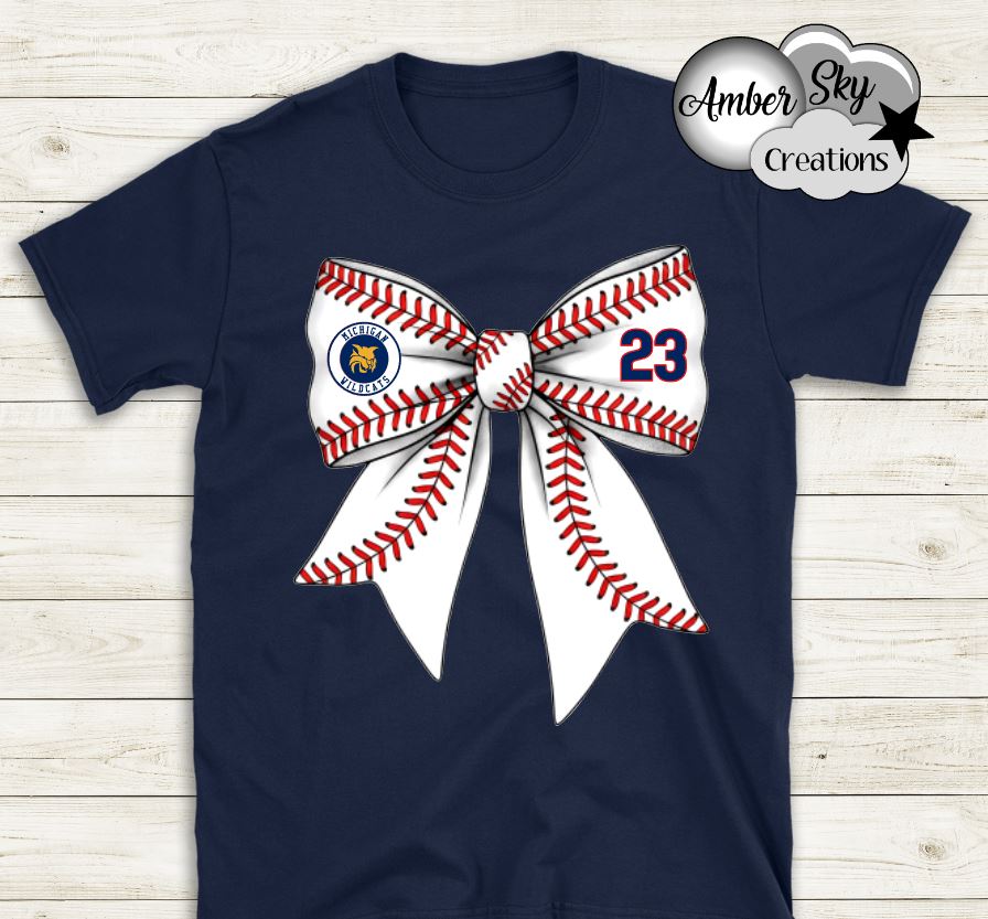 T-Shirt - Baseball Bow Custom Design