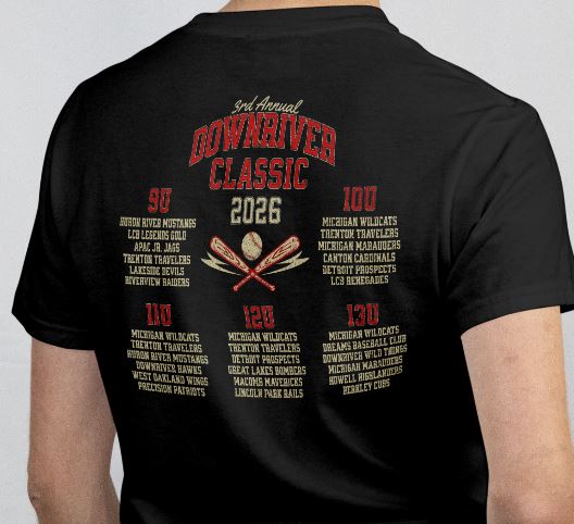 2026 Downriver Classic T-Shirt - Order by March 29th for pickup at Tournament!!