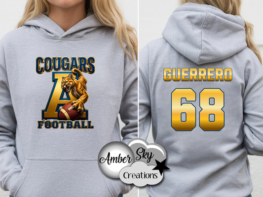 Hoodie- Football Design - GREY