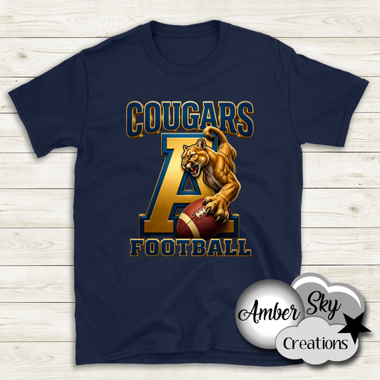 T-Shirt - Cougars Football Design - NAVY