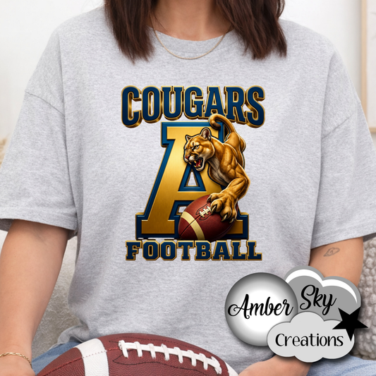 T-Shirt - Cougars Football Design  - GREY