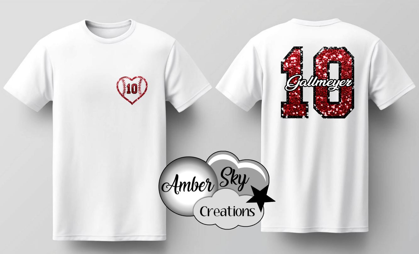 T-Shirt - Sparkle Number with Name