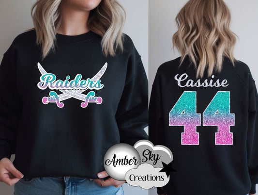 Crewneck Sweatshirt - Sparkle Riverview Raiders 8U