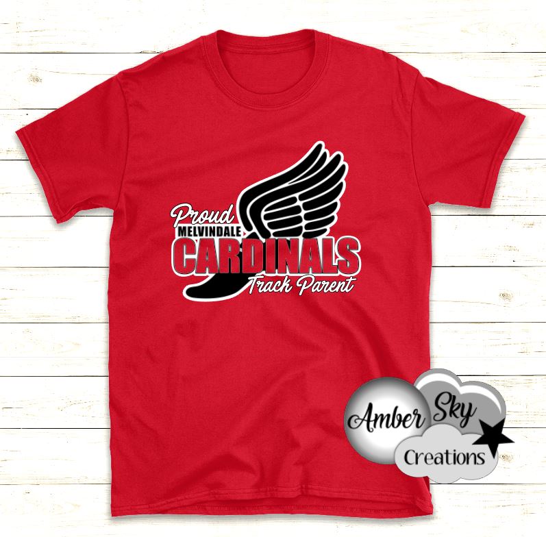 T-Shirt - Proud Track Parent- Melvindale - Cardinals