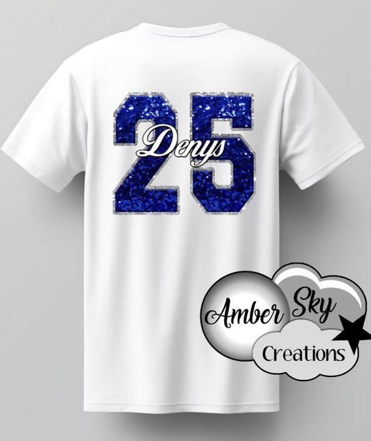 T-Shirt - Sparkle Number with Name