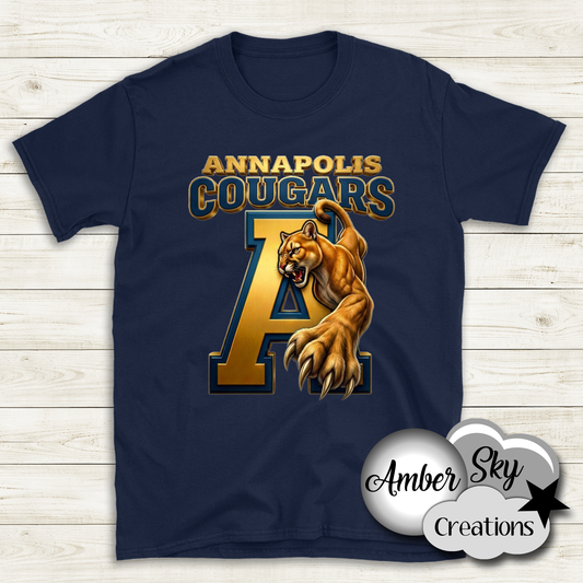 T-Shirt - Cougars Design - NAVY
